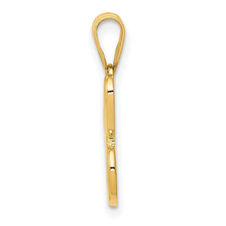 14k Yellow Gold C Script Initial Pendant