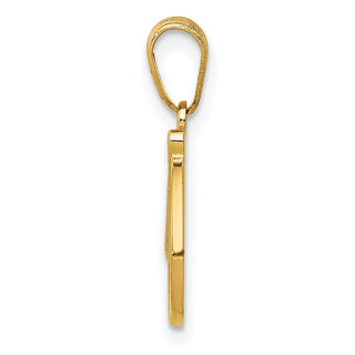 14k Yellow Gold D Script Initial Pendant
