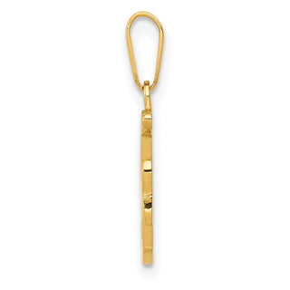 14k Yellow Gold F Script Initial Pendant