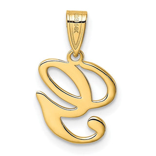 14k Yellow Gold G Script Initial Pendant