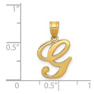14k Yellow Gold G Script Initial Pendant