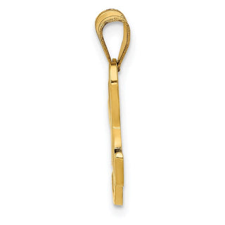 14k Yellow Gold H Script Initial Pendant