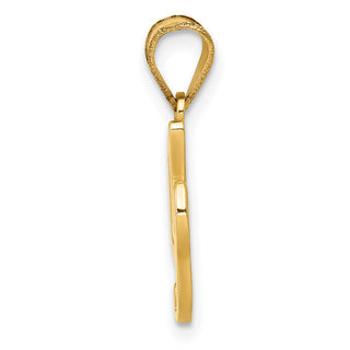 14k Yellow Gold I Script Initial Pendant
