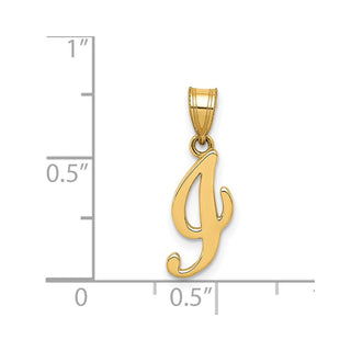 14k Yellow Gold I Script Initial Pendant