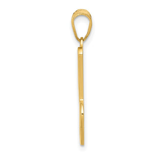14k Yellow Gold J Script Initial Pendant