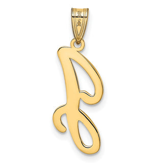 14k Yellow Gold J Script Initial Pendant