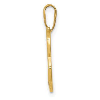 14k Yellow Gold K Script Initial Pendant
