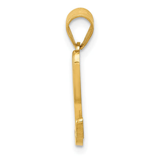 14k Yellow Gold L Script Initial Pendant