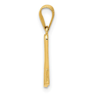 14k Yellow Gold M Script Initial Pendant