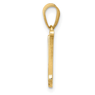14k Yellow Gold N Script Initial Pendant