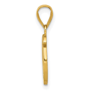 14k Yellow Gold O Script Initial Pendant