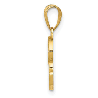 14k Yellow Gold R Script Initial Pendant
