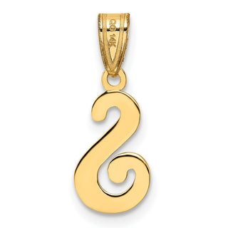 14k Yellow Gold S Script Initial Pendant