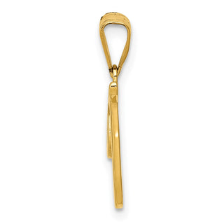 14k Yellow Gold T Script Initial Pendant