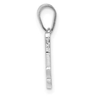 14k White Gold Script Letter A Initial Pendant