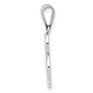14k White Gold Script Letter B Initial Pendant
