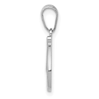 14k White Gold Script Letter D Initial Pendant