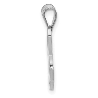 14k White Gold Script Letter H Initial Pendant