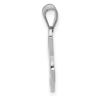 14k White Gold Script Letter H Initial Pendant