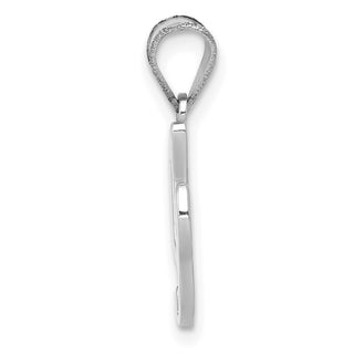 14k White Gold Script Letter I Initial Pendant