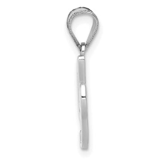 14k White Gold Script Letter I Initial Pendant