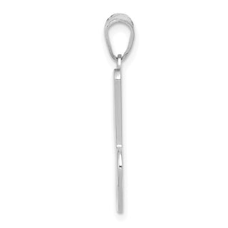 14k White Gold Script Letter J Initial Pendant