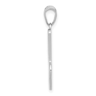 14k White Gold Script Letter J Initial Pendant