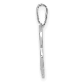14k White Gold Script Letter K Initial Pendant