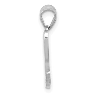 14k White Gold Script Letter L Initial Pendant