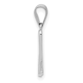 14k White Gold Script Letter M Initial Pendant