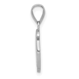 14k White Gold Script Letter O Initial Pendant