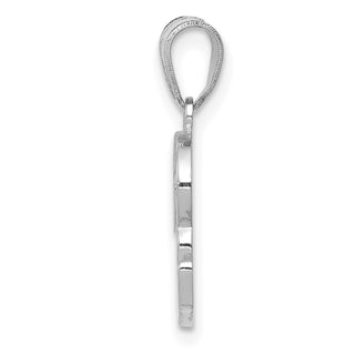 14k White Gold Script Letter R Initial Pendant
