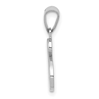 14k White Gold Script Letter S Initial Pendant