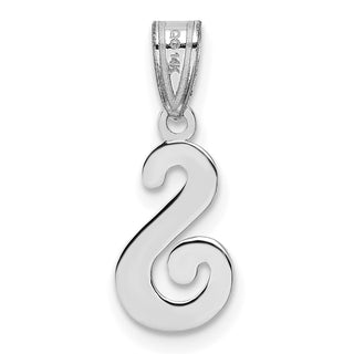 14k White Gold Script Letter S Initial Pendant