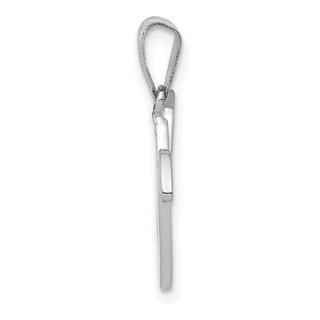 14k White Gold Script Letter V Initial Pendant