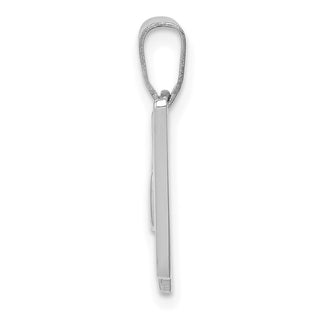 14k White Gold Script Letter W Initial Pendant