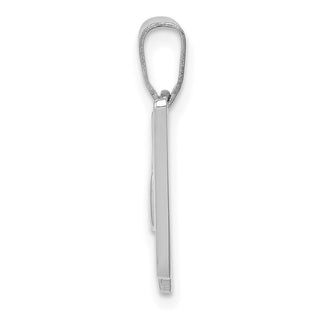 14k White Gold Script Letter W Initial Pendant