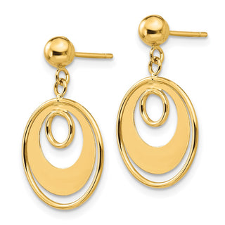 14k Yellow Gold 19mm Circle Stud Earrings