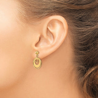 14k Yellow Gold 19mm Circle Stud Earrings