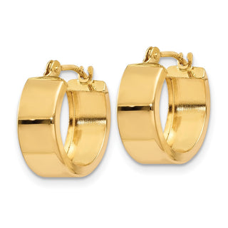 14k Yellow Gold 10mm Polished Hoop Earrings