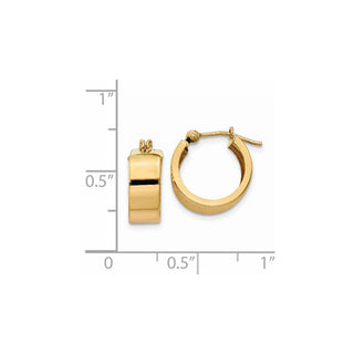 14k Yellow Gold 10mm Polished Hoop Earrings