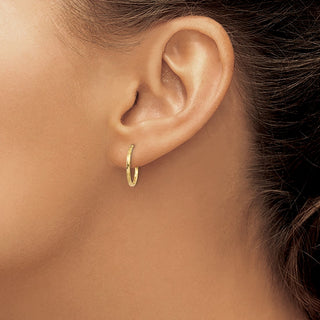 14k Yellow Gold 13mm Twist Hoop Earrings