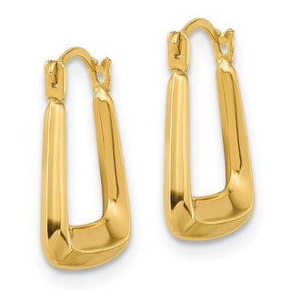 14k Yellow Gold 15.3mm Polished Hollow Fancy Hoop Earrings