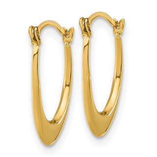 14k Yellow Gold 16.8mm Polished Hollow U-Shaped Hoop Earrings