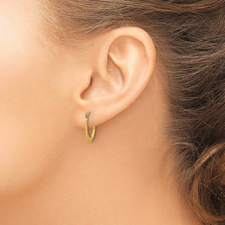 14k Yellow Gold 16.8mm Polished Hollow U-Shaped Hoop Earrings