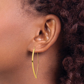14k Yellow Gold 43.5mm Dangle Threader Earrings