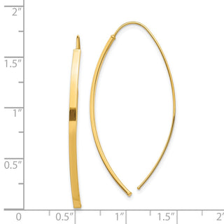 14k Yellow Gold 43.5mm Dangle Threader Earrings