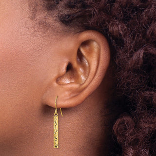14k Yellow Gold 33.5mm Polished Dangle Earrings
