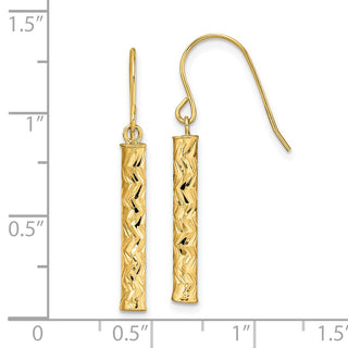 14k Yellow Gold 33.5mm Polished Dangle Earrings