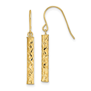 14k Yellow Gold 33.5mm Polished Dangle Earrings